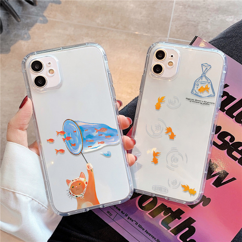 Phone Case Clear - 사랑스러운 물고기 클리어 폰 케이스 아이폰