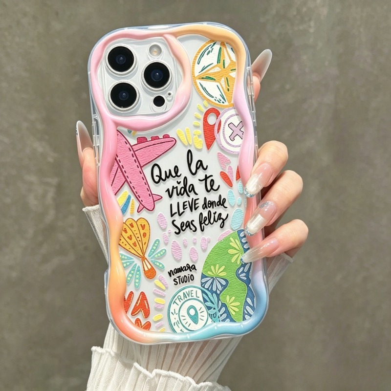 Phone Accessories For Travel - 그라피티 여행 비행기 패턴 폰 케이스