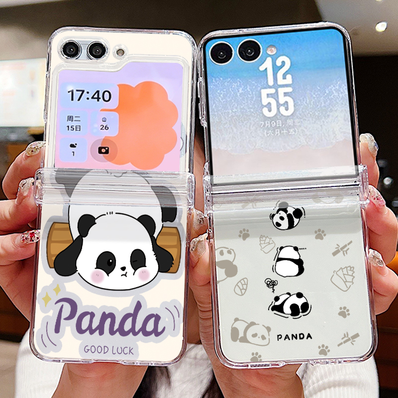 Phone Case Clear - 만화 팬더 프린트 폰 케이스 삼성