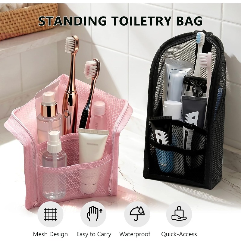 메쉬 세면도구 가방 통기성 속건 수직 칫솔 홀더 여행용 - Phone Accessories For Travel 리뷰 및 가격