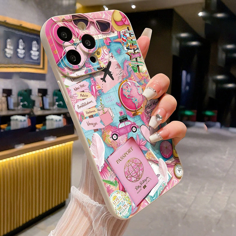 여행용 비행기 프린트 무광택 낙하 방지 폰 케이스 (아 - Phone Accessories For Travel 리뷰 및 가격