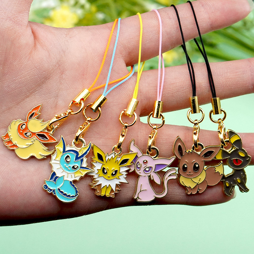 6개입 핫 애니메이션 포켓몬 이브이 폰 참 귀여운 만화 - Phone Accessories In China 리뷰 및 가격