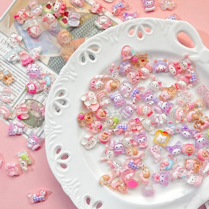 /10-100pcs 미니 부드러운 투명 혼합 수지 액세 - Phone Accessories Clipart 리뷰 및 가격