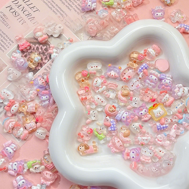 10-100pcs 미니 부드러운 투명 혼합 수지 액세서 - Phone Accessories Clipart 리뷰 및 가격