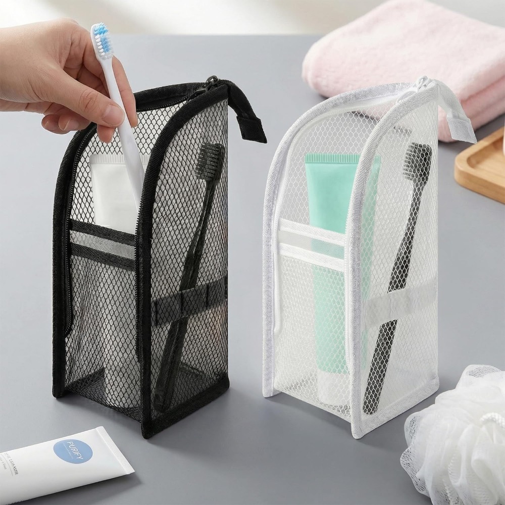 메쉬 세면도구 가방 통기성 속건 수직 칫솔 홀더 여행용 - Phone Accessories For Travel 리뷰 및 가격