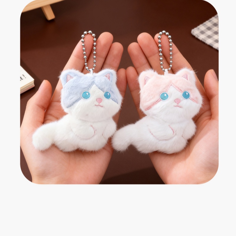   귀여운 삼색 고양이 플러시 키체인, 가방 참, 커플 - Phone Accessories In China 리뷰 및 가격